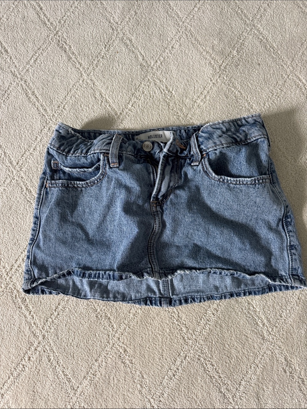 Hollister Women's Light Wash Denim Mini Skirt